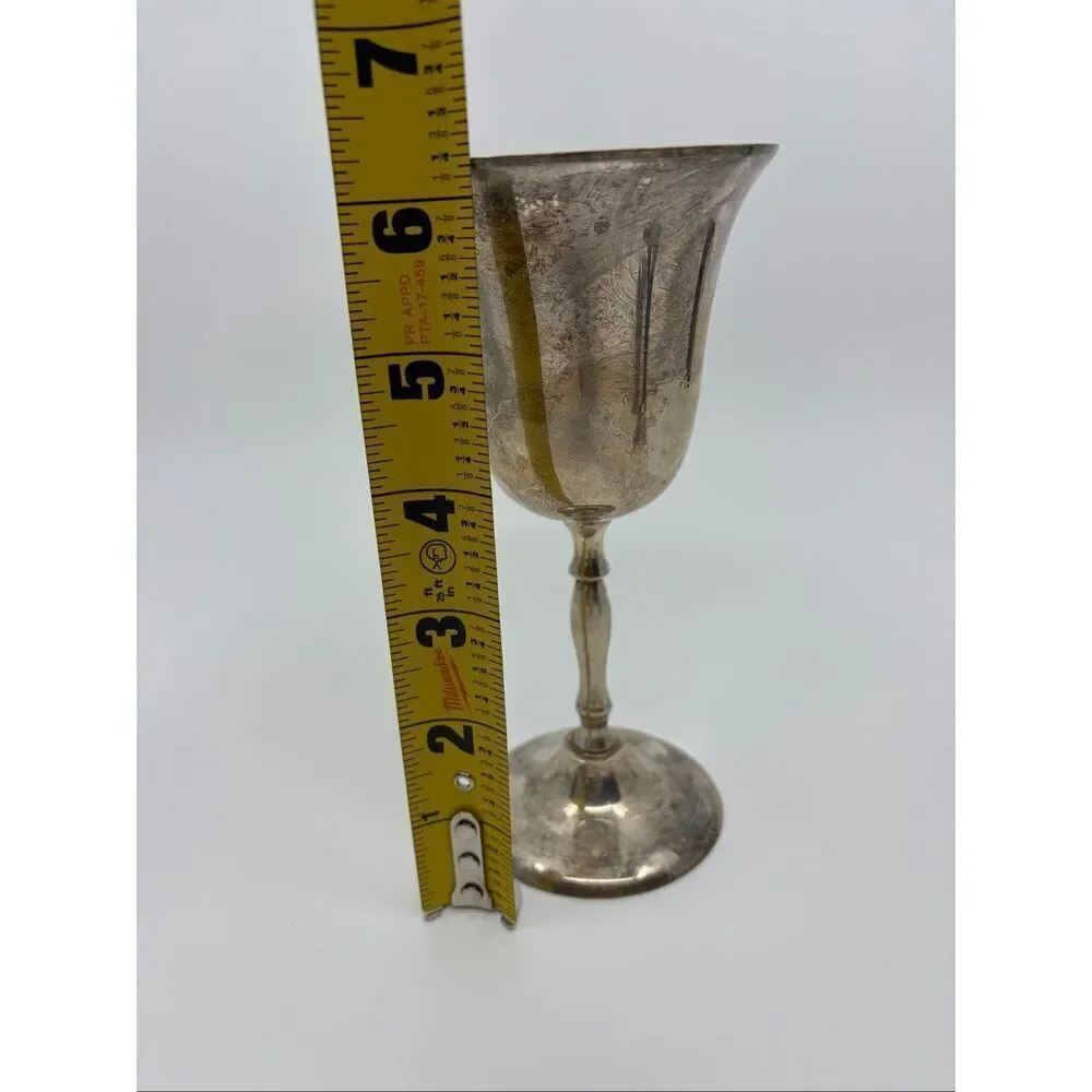 Vintage Silver Plated Goblet Made In India 6.25”